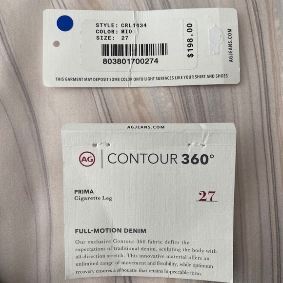 AG Adriano Goldschmied Prima Cigarette Contour 360 Denim Dark Blue Jeans 27x30 - Picture 2 of 15